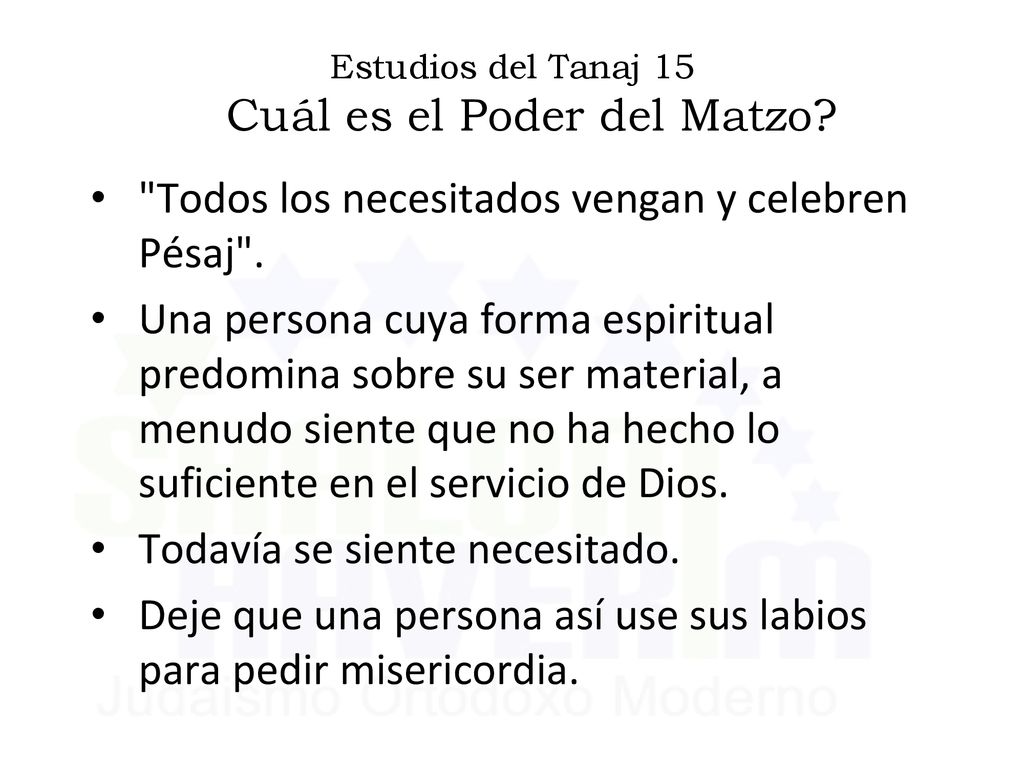 Estudios del Tanaj 15 Cuál es el Poder del Matzo