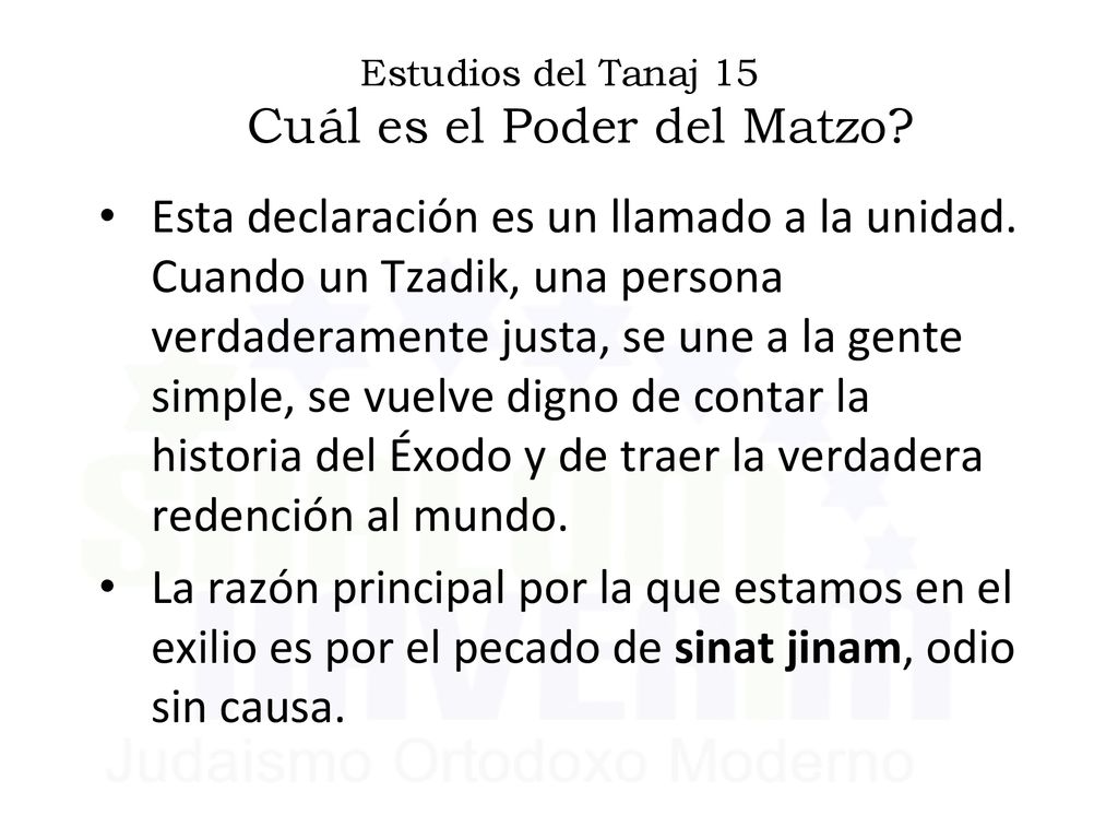 Estudios del Tanaj 15 Cuál es el Poder del Matzo