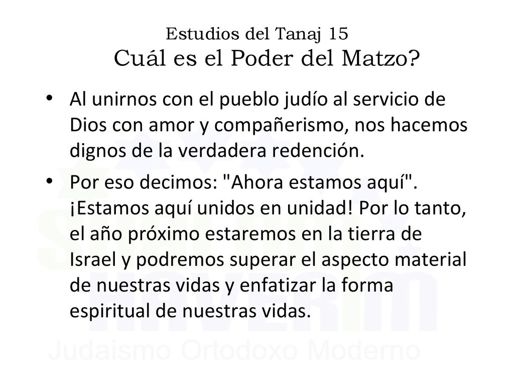 Estudios del Tanaj 15 Cuál es el Poder del Matzo