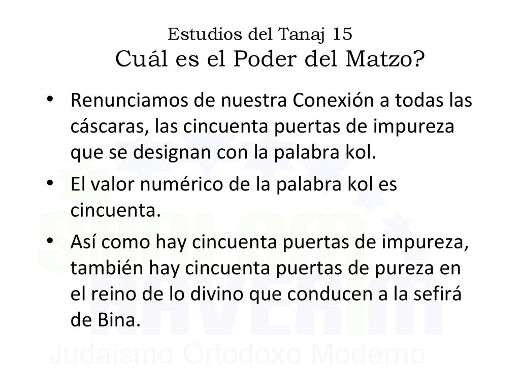 Estudios del Tanaj 15 Cuál es el Poder del Matzo