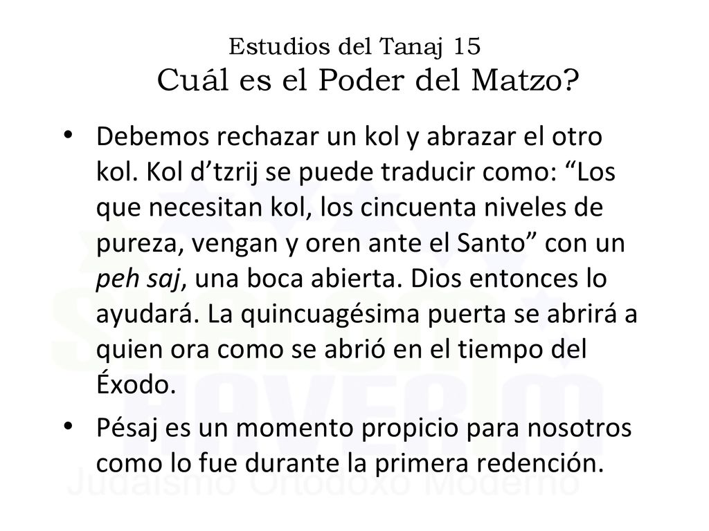 Estudios del Tanaj 15 Cuál es el Poder del Matzo