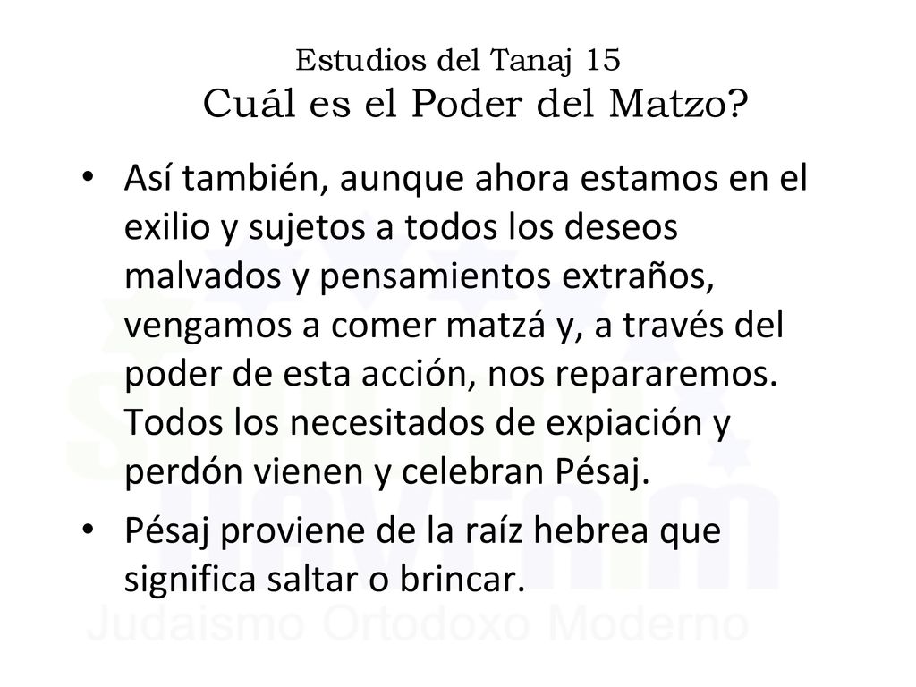 Estudios del Tanaj 15 Cuál es el Poder del Matzo