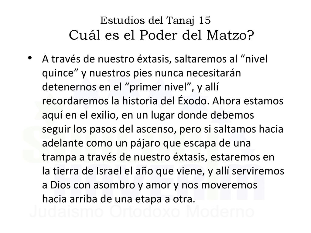 Estudios del Tanaj 15 Cuál es el Poder del Matzo