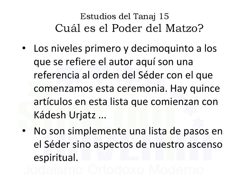 Estudios del Tanaj 15 Cuál es el Poder del Matzo