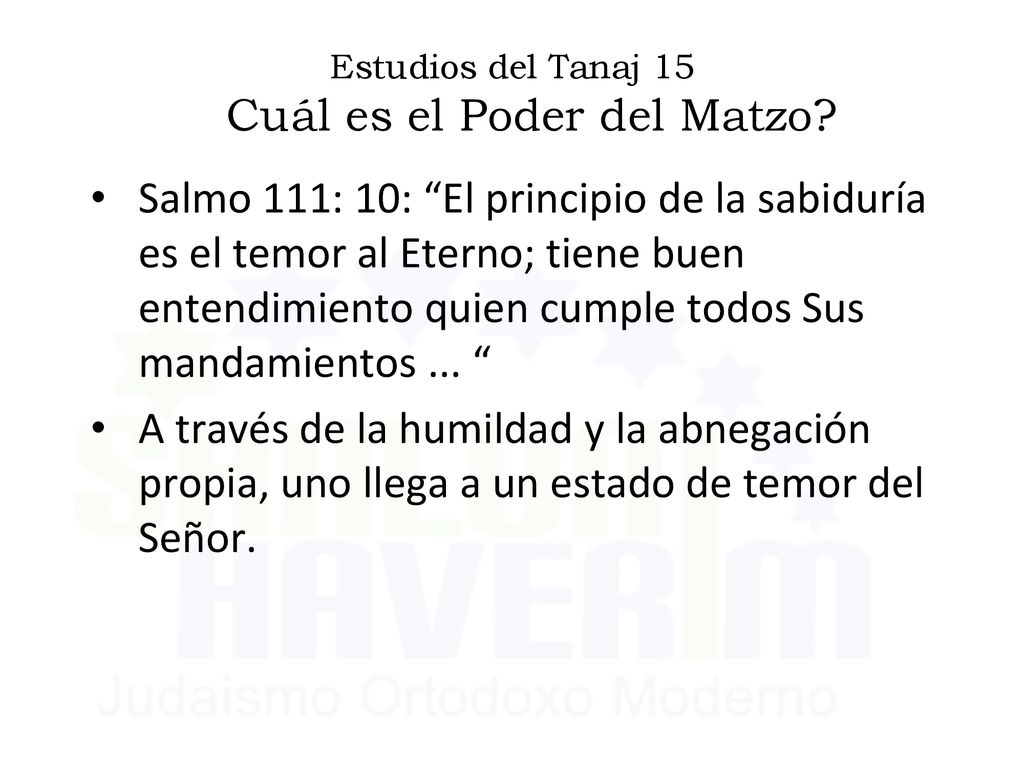 Estudios del Tanaj 15 Cuál es el Poder del Matzo