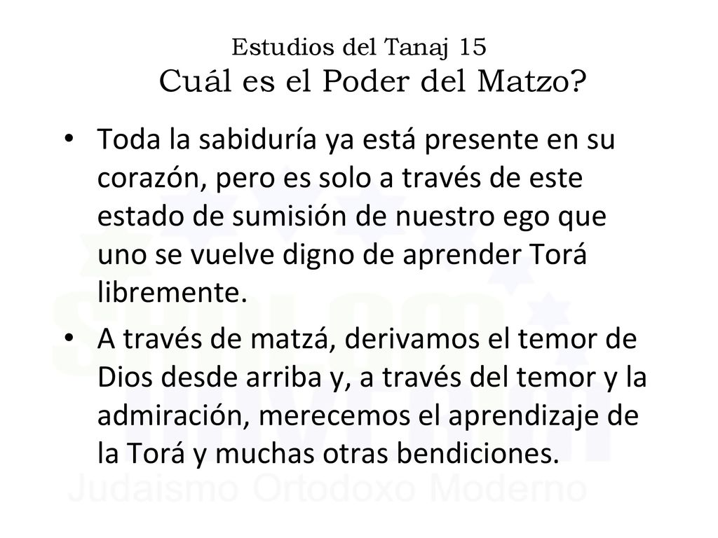 Estudios del Tanaj 15 Cuál es el Poder del Matzo
