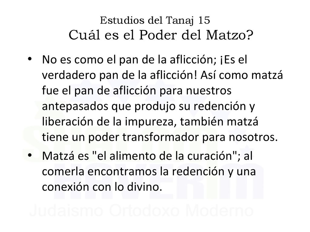 Estudios del Tanaj 15 Cuál es el Poder del Matzo