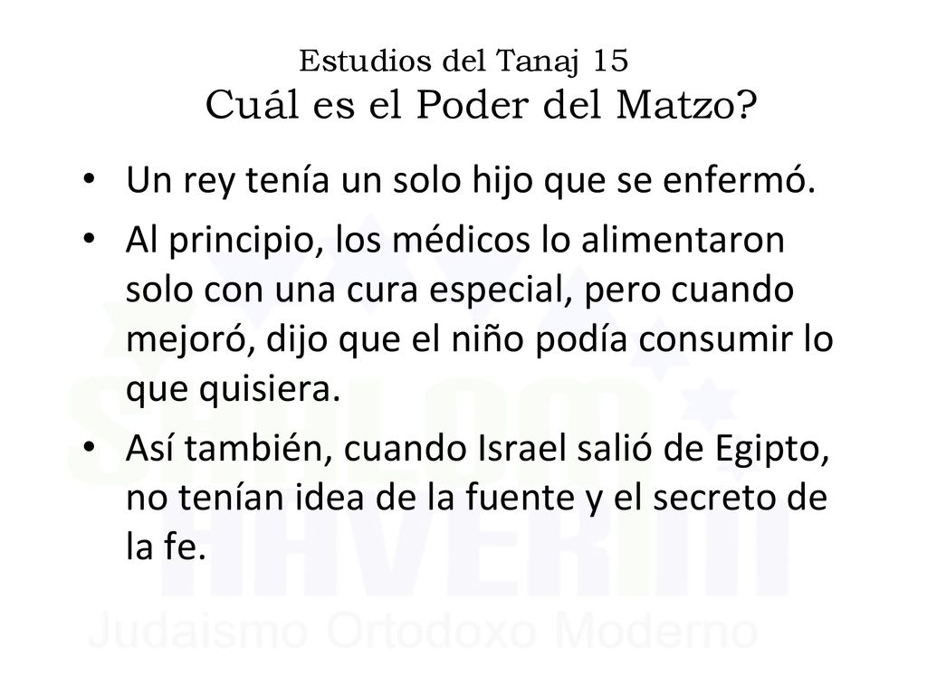 Estudios del Tanaj 15 Cuál es el Poder del Matzo