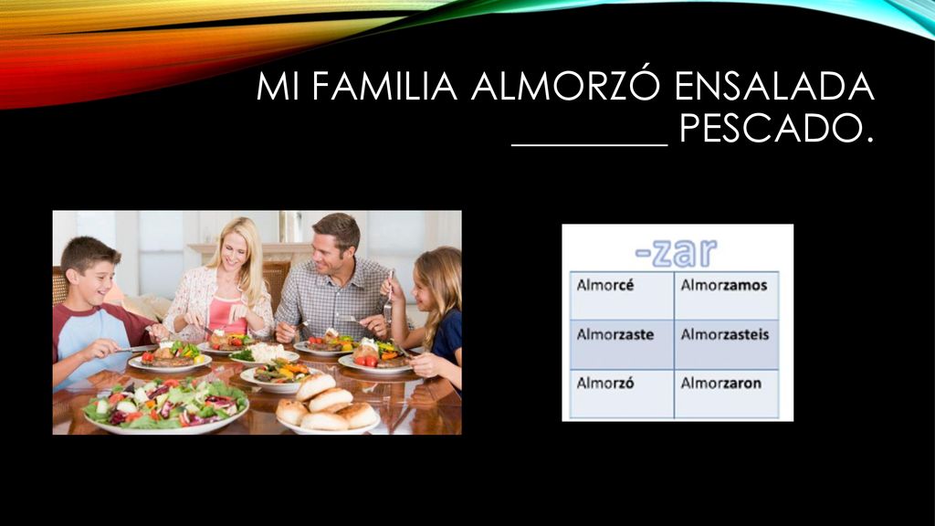 Mi familia almorzó ensalada y yo ________ pescado.