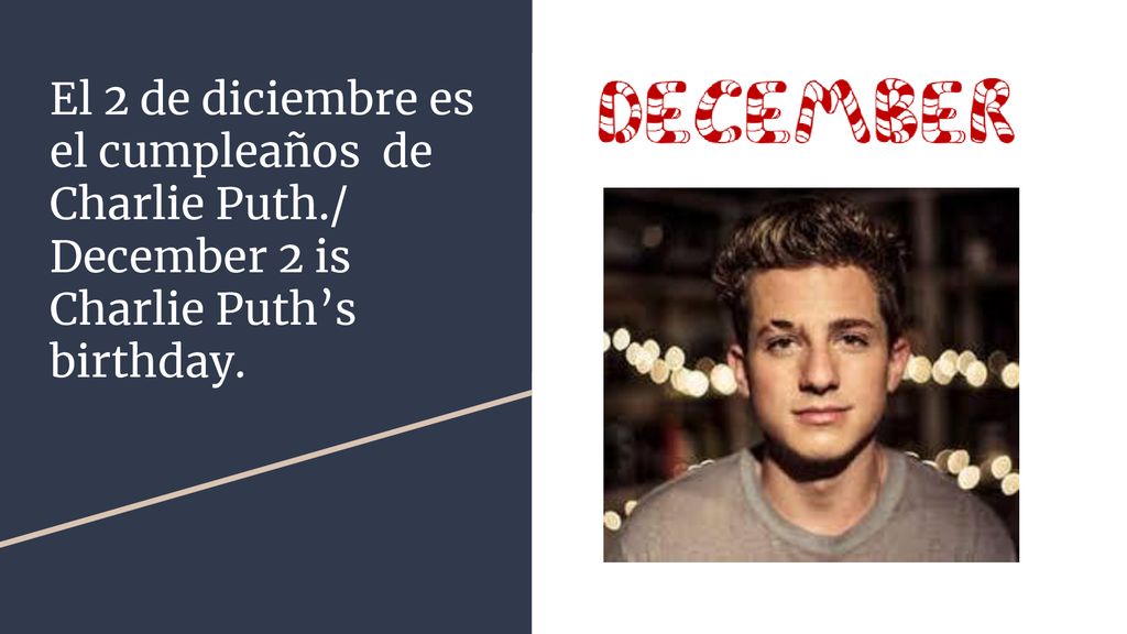 El 2 de diciembre es el cumpleaños de Charlie Puth