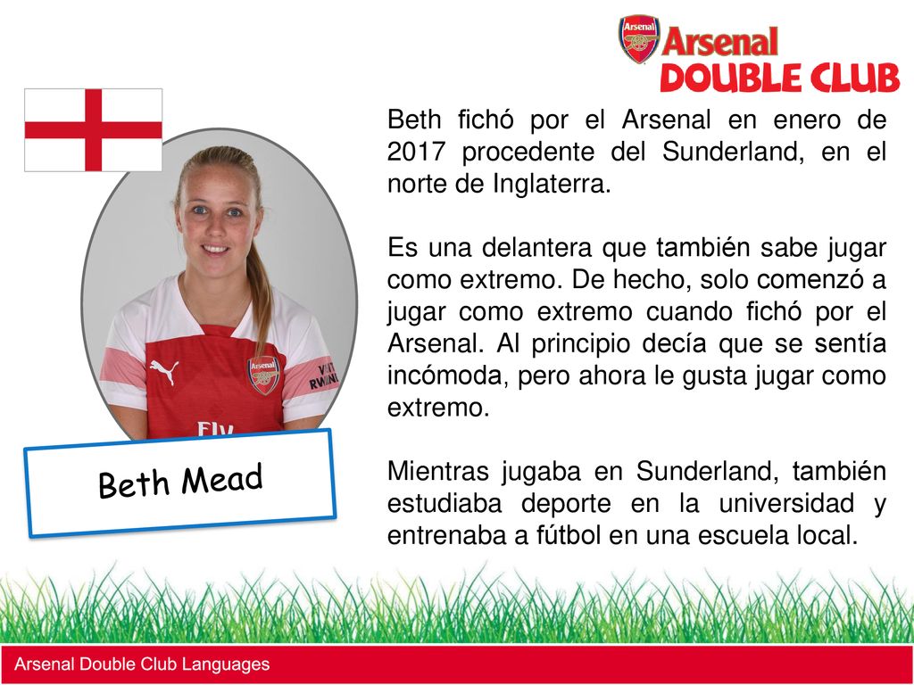 Beth fichó por el Arsenal en enero de 2017 procedente del Sunderland, en el norte de Inglaterra.