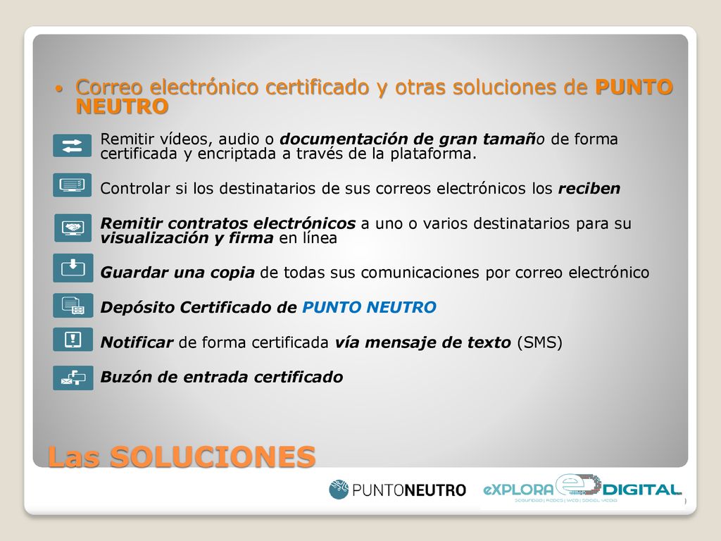 Correo electrónico certificado y otras soluciones de PUNTO NEUTRO