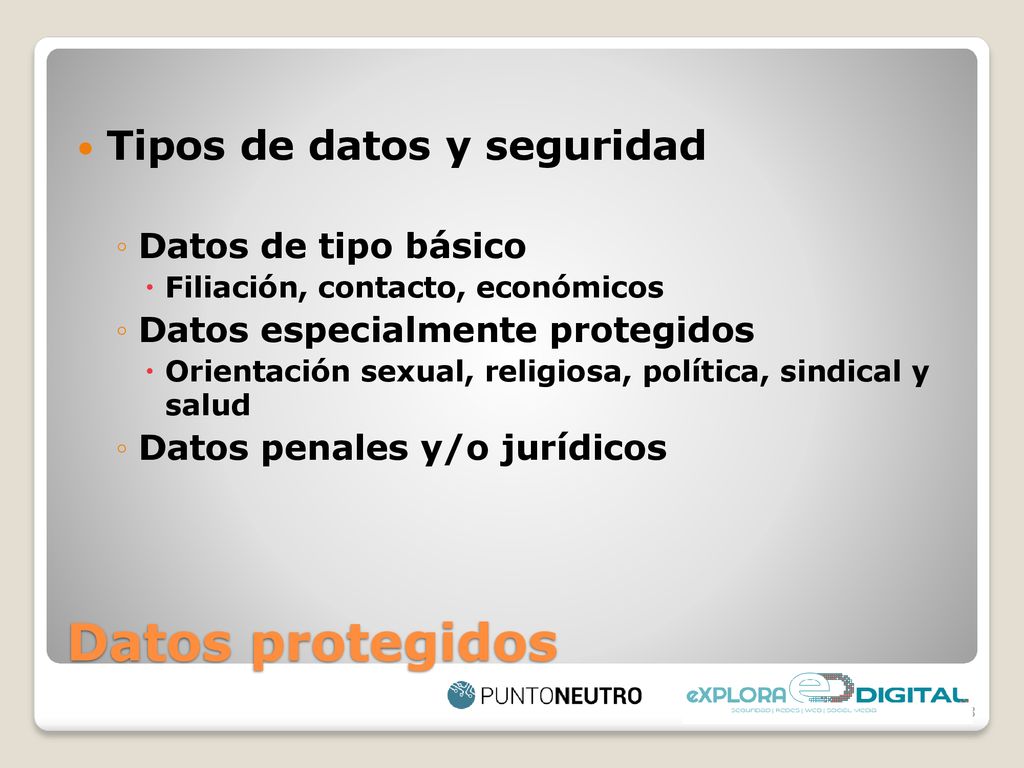 Datos protegidos Tipos de datos y seguridad Datos de tipo básico