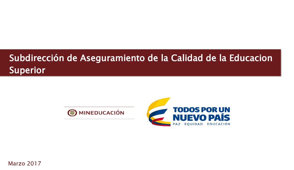 Subdirección de Aseguramiento de la Calidad de la Educacion Superior