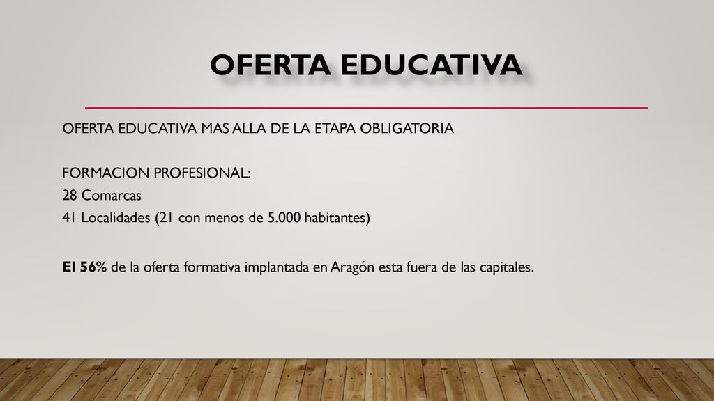Oferta educativa FORMACION PROFESIONAL: 28 Comarcas