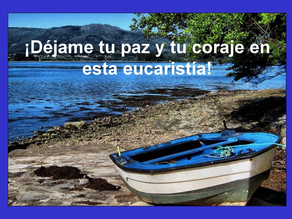 ¡Déjame tu paz y tu coraje en esta eucaristía!