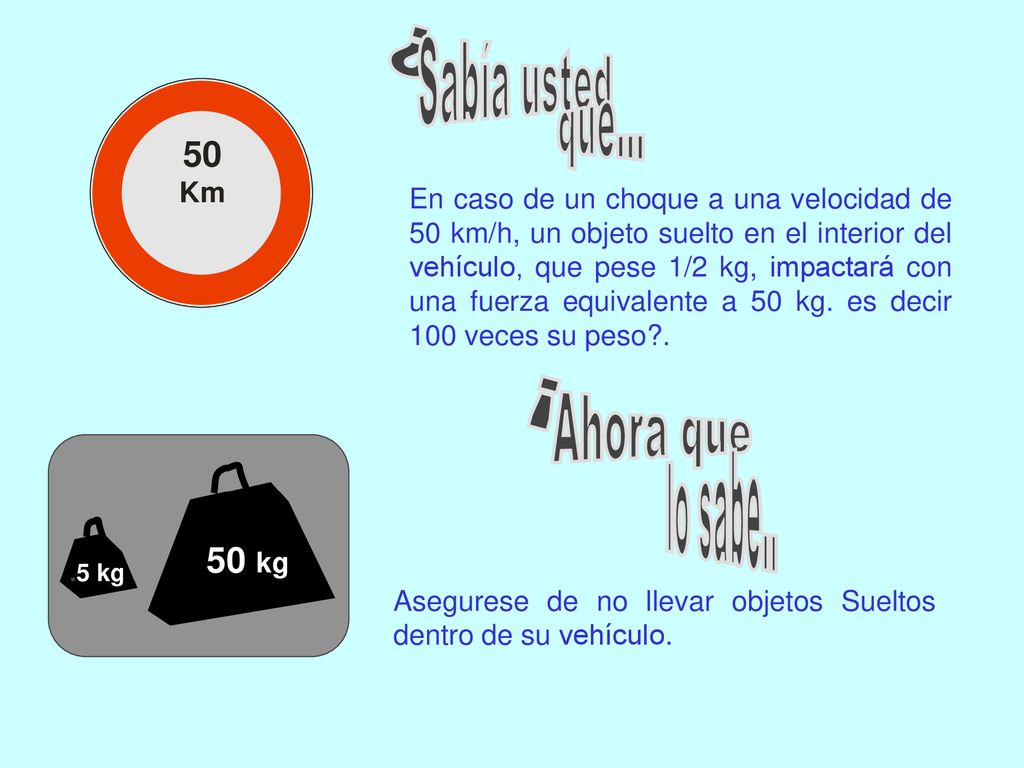 ¿ Sabía usted que... ¡ Ahora que lo sabe kg Km
