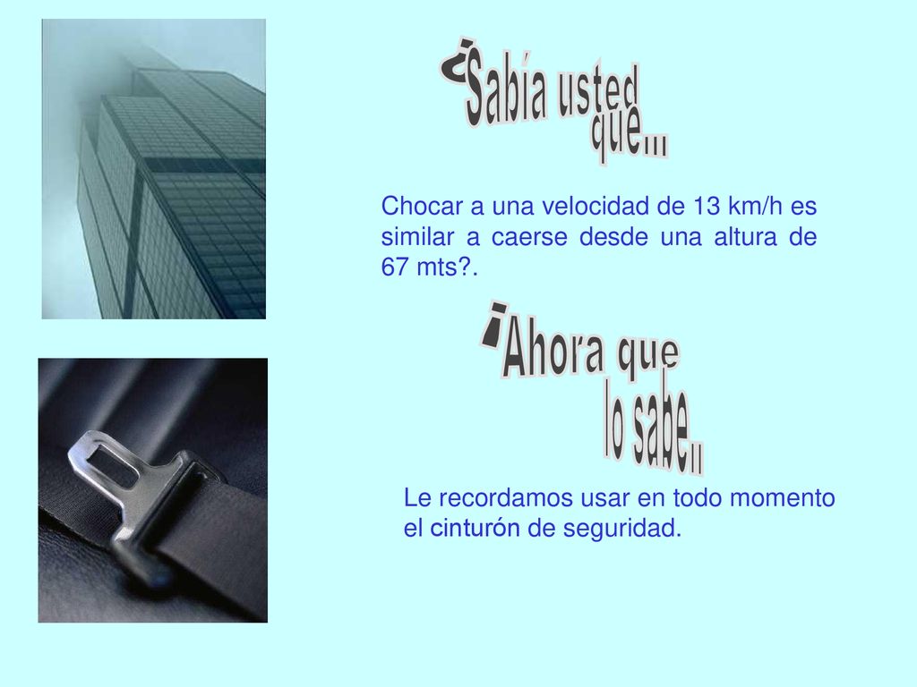 ¿ Sabía usted que... ¡ Ahora que lo sabe..