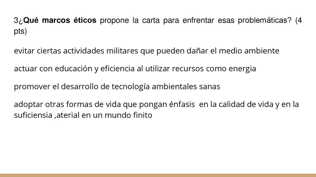 3¿Qué marcos éticos propone la carta para enfrentar esas problemáticas