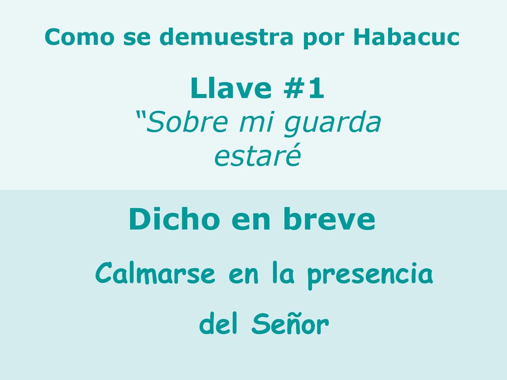 Como se demuestra por Habacuc Calmarse en la presencia