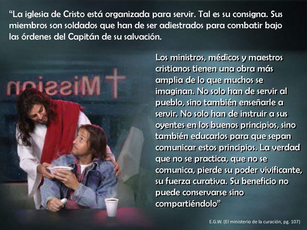 La iglesia de Cristo está organizada para servir. Tal es su consigna