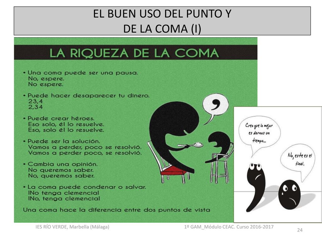 EL BUEN USO DEL PUNTO Y DE LA COMA (I)