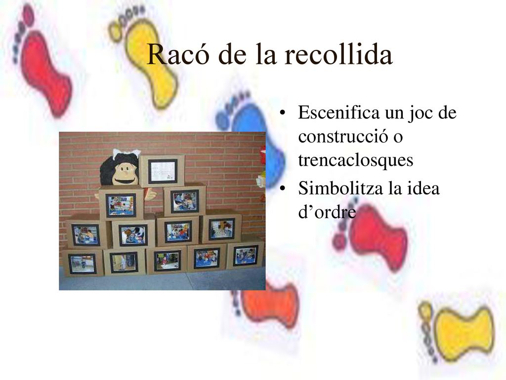 Racó de la recollida Escenifica un joc de construcció o trencaclosques