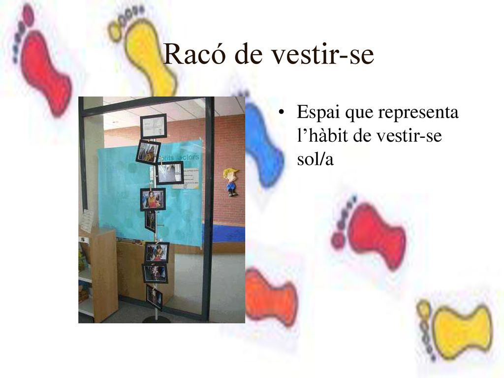 Racó de vestir-se Espai que representa l’hàbit de vestir-se sol/a