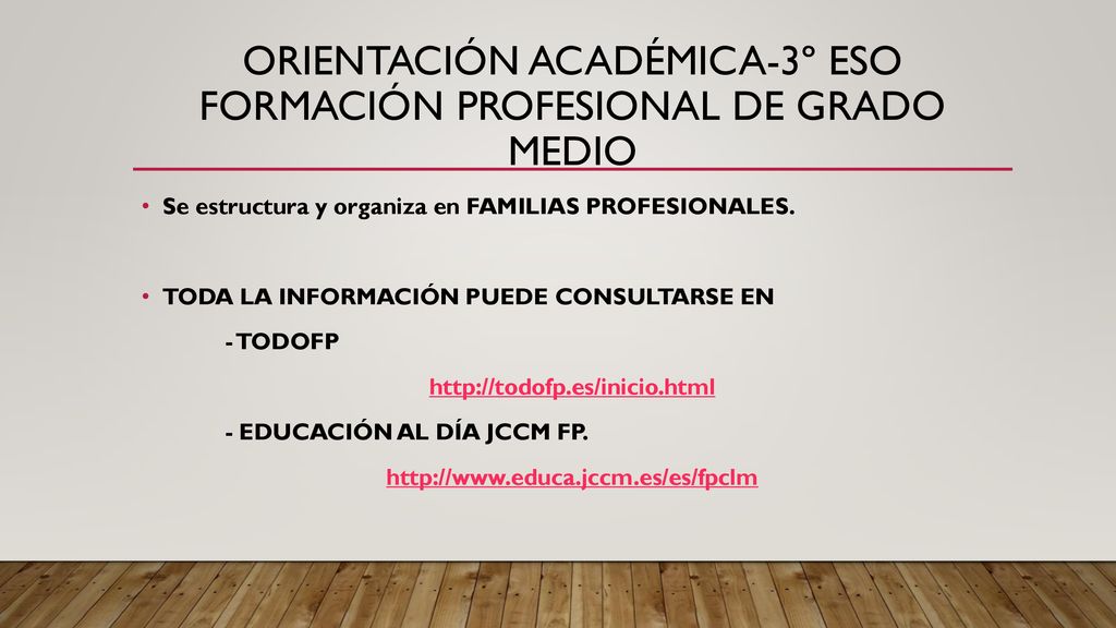orientación académica-3º eso formación profesional de grado medio