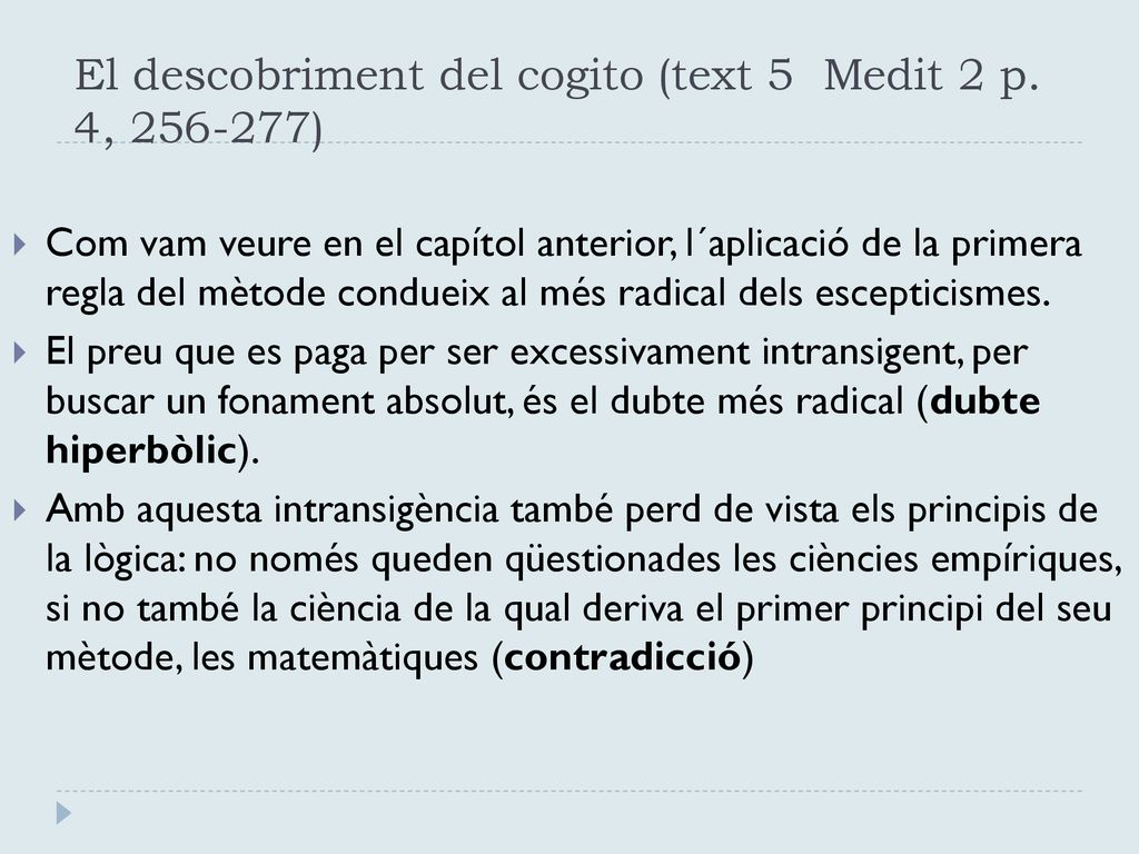 El descobriment del cogito (text 5 Medit 2 p. 4, )