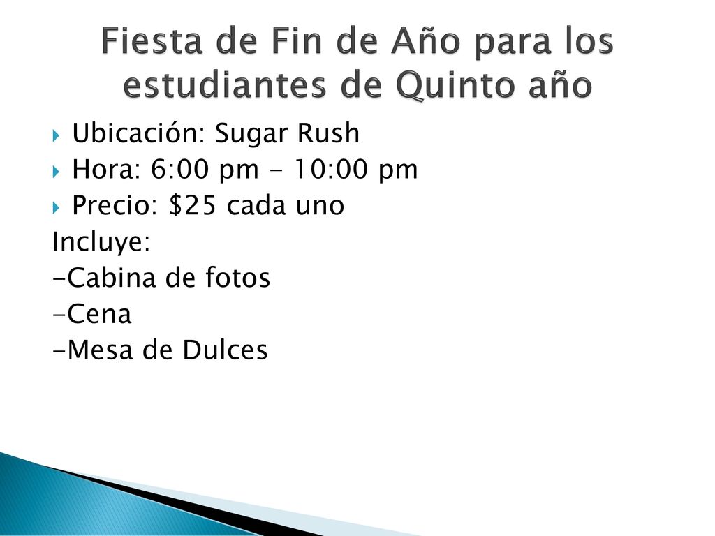 Fiesta de Fin de Año para los estudiantes de Quinto año
