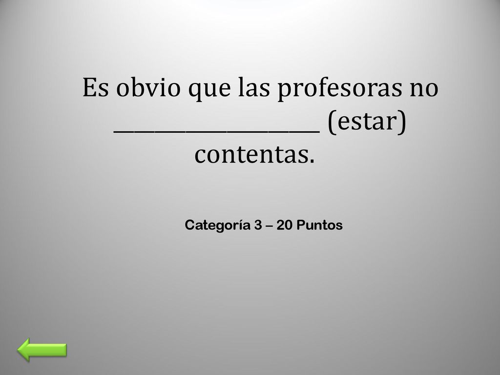 Es obvio que las profesoras no ____________________ (estar) contentas.