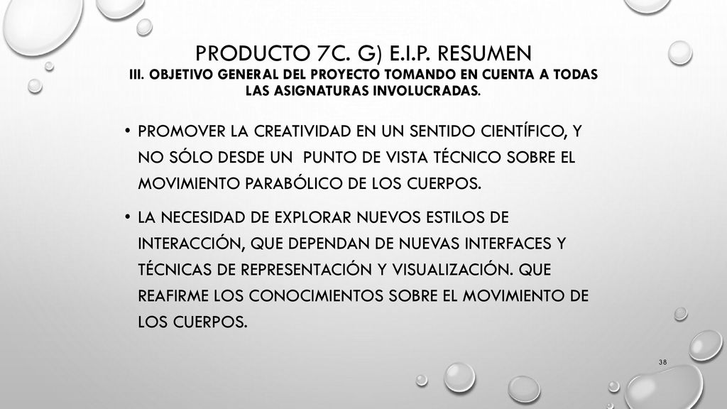 Producto 7c. g) E. I. P. Resumen III