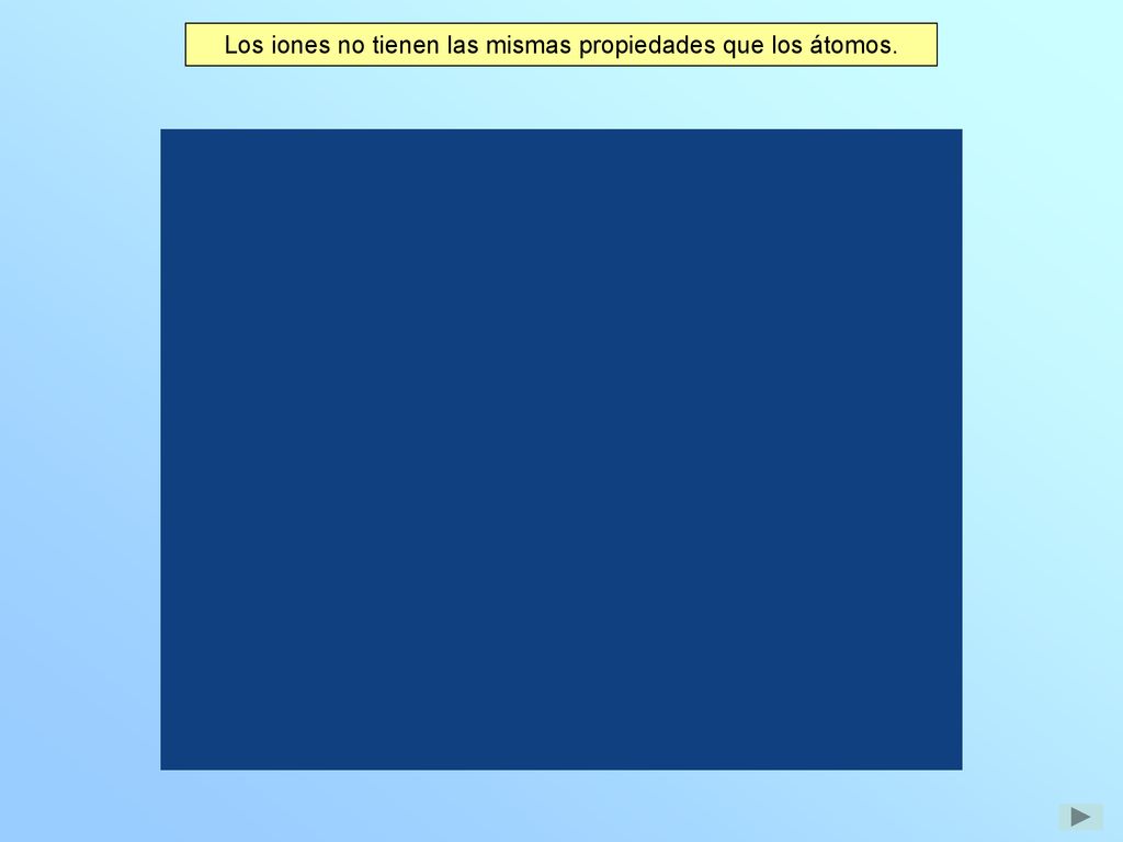 Los iones no tienen las mismas propiedades que los átomos.