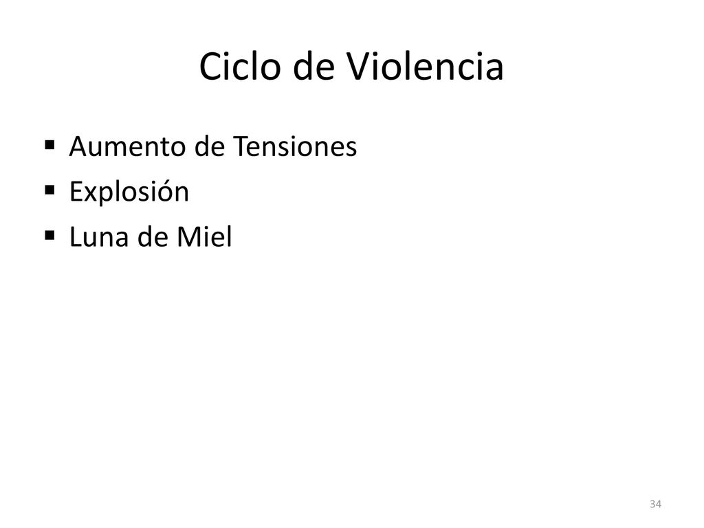 Ciclo de Violencia Aumento de Tensiones Explosión Luna de Miel