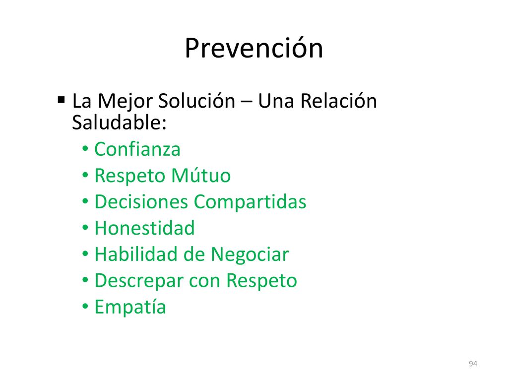 Prevención La Mejor Solución – Una Relación Saludable: Confianza