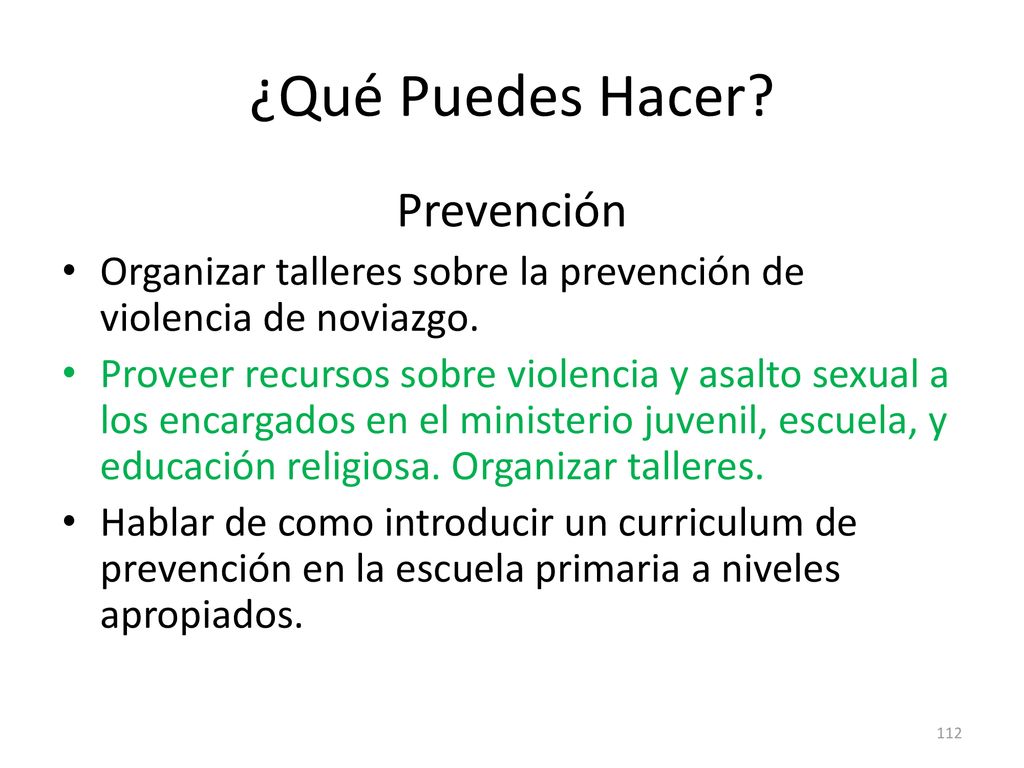 ¿Qué Puedes Hacer Prevención