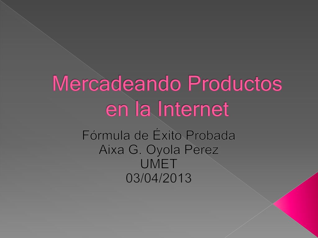 Mercadeando Productos en la Internet
