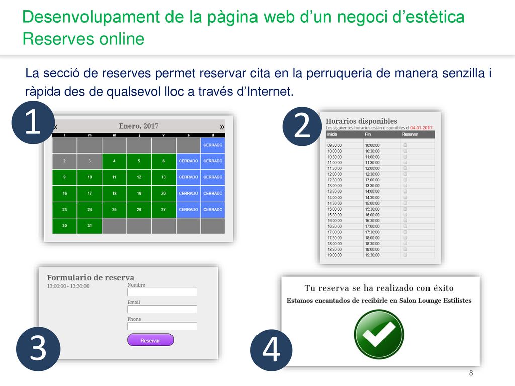 Desenvolupament de la pàgina web d’un negoci d’estètica Reserves online