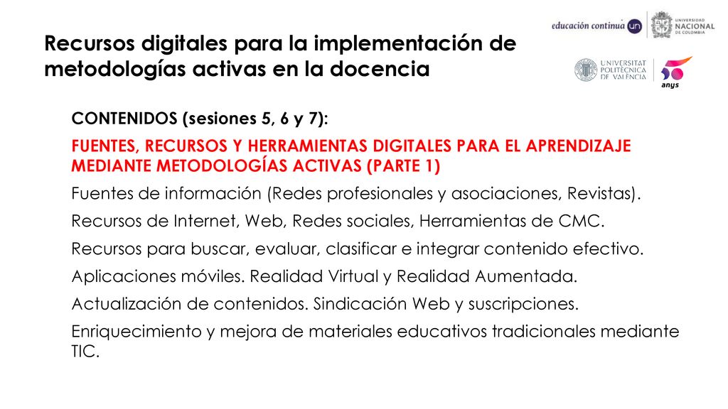 Recursos digitales para la implementación de metodologías activas en la docencia