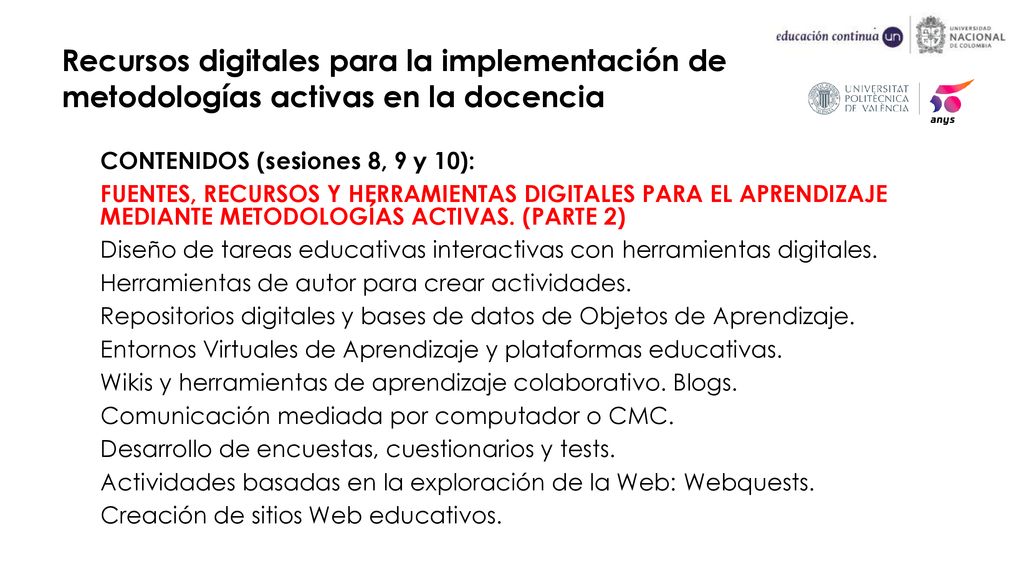 Recursos digitales para la implementación de metodologías activas en la docencia