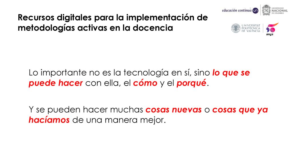 Recursos digitales para la implementación de metodologías activas en la docencia