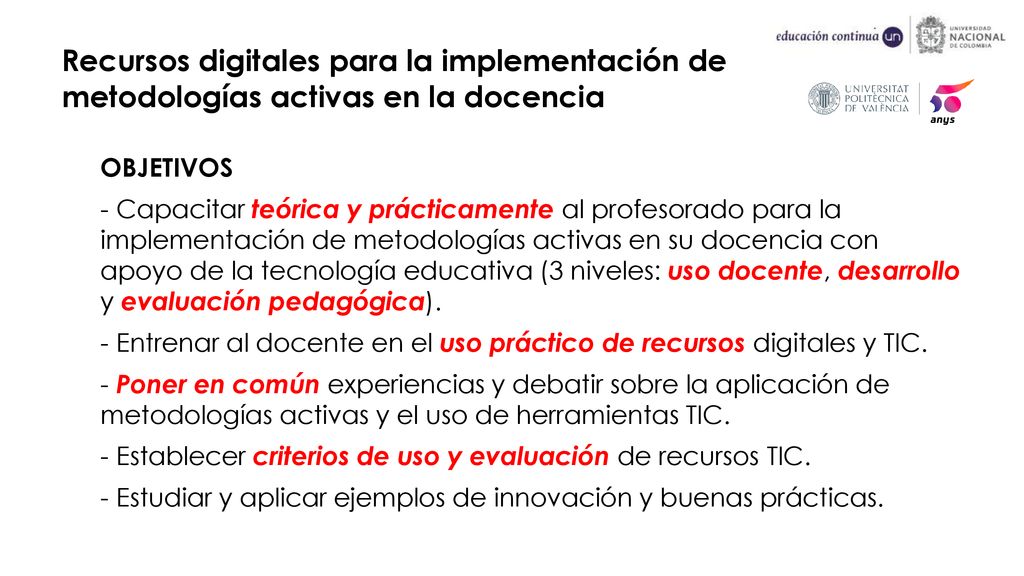 Recursos digitales para la implementación de metodologías activas en la docencia