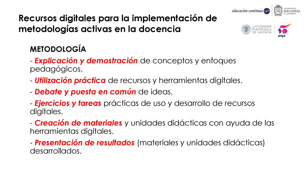 Recursos digitales para la implementación de metodologías activas en la docencia