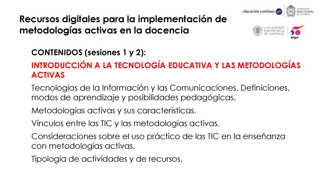 Recursos digitales para la implementación de metodologías activas en la docencia