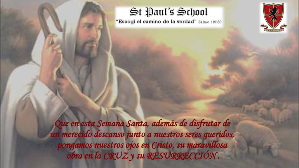 Que en esta Semana Santa, además de disfrutar de un merecido descanso junto a nuestros seres queridos, pongamos nuestros ojos en Cristo, su maravillosa obra en la CRUZ y su RESURRECCIÓN .