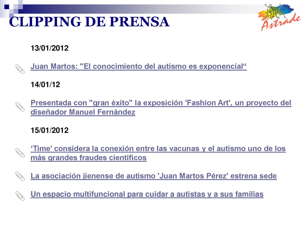 CLIPPING DE PRENSA 13/01/2012. Juan Martos: El conocimiento del autismo es exponencial 14/01/12.