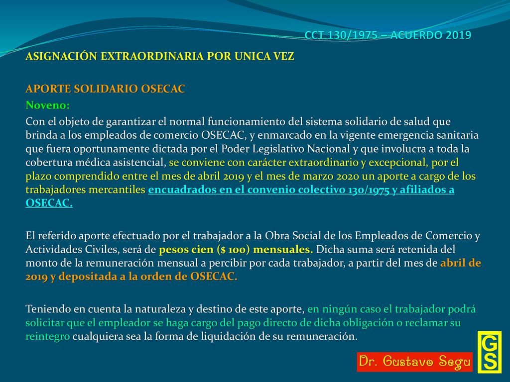 CCT 130/1975 – ACUERDO 2019 ASIGNACIÓN EXTRAORDINARIA POR UNICA VEZ
