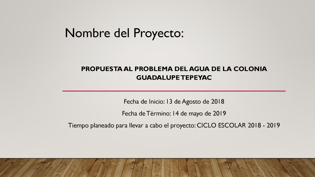 PROPUESTA al problema del agua DE LA COLONIA GUADALUPE TEPEYAC