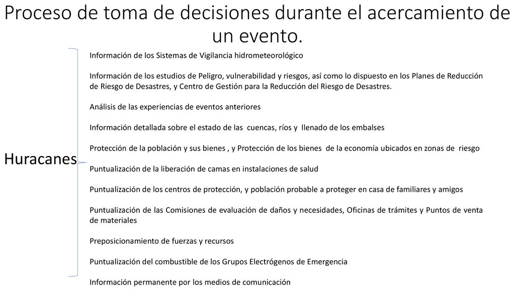 Proceso de toma de decisiones durante el acercamiento de un evento.